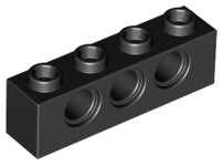 Lego Technic Brick 1X4 Ø4.9, Black