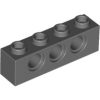 Lego TECHNIC BRICK 1X4, Ø4.9, Dark grey