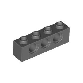 Lego TECHNIC BRICK 1X4, Ø4.9, Dark grey