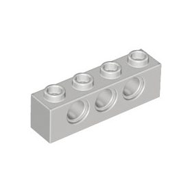 Lego TECHNIC BRICK 1X4, Ø4.9, Light grey