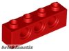 Lego TECHNIC BRICK 1X4, Ø4.9, Red