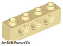 Lego TECHNIC BRICK 1X4, Ø4.9, Tan