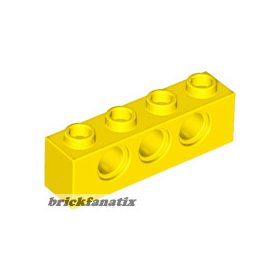 Lego TECHNIC BRICK 1X4, Ø4.9, Yellow