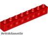 Lego TECHNIC BRICK 1X8, Ø4.9, Red