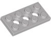 Lego Technic Plate 2 x 4 with 3 Holes, Light grey