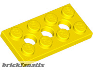 Lego Technic Plate 2 x 4 with 3 Holes, Yellow