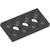 Lego Technic Plate 2 x 4 with 3 Holes, Black