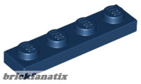 Lego PLATE 1X4, Dark blue