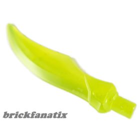   Lego Minifigure, Weapon Sword Curved Blade with Bar, Trans-Neon green