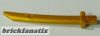 Lego Minifigure, Weapon Sword Blade with Bar, Square Crossguard, Pearl gold