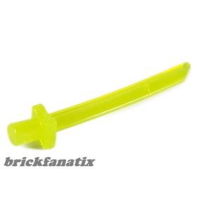   Lego Minifigure, Weapon Sword Blade with Bar, Square Crossguard, Trans-Neon green