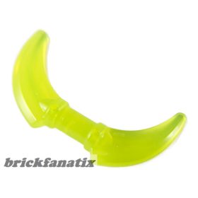  Lego Minifigure, Weapon Hook with Double Blades, Trans-Neon green