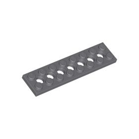 Lego Technic Plate 2 x 8 with 7 Holes, Dark bluish gray