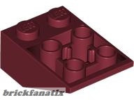 Lego Slope, Inverted 33 3 x 2 with Flat Bottom Pin and Connections between Studs, Dark red