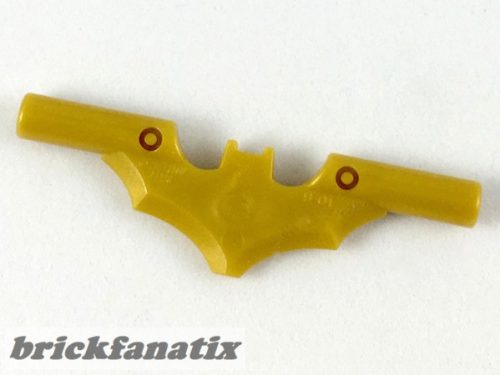 Lego Minifigure, Weapon Batarang with Bars on Ends, Gold