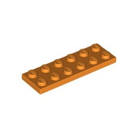Lego PLATE 2x6, Bright orange