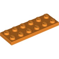Lego PLATE 2x6, Bright orange