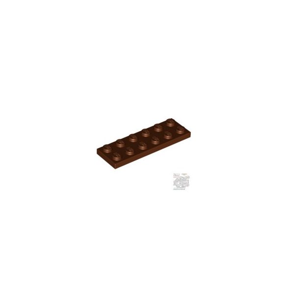 Lego Plate 2X6, Reddish brown