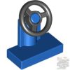Lego Vehicle, Steering Stand 1 x 2 with Black Steering Wheel, Blue