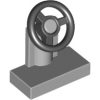 Lego Vehicle, Steering Stand 1 x 2 with Black Steering Wheel, Light bluish gray