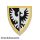 Lego Minifigure, Shield Triangular with Black and White Falcon with Yellow Border Pattern