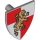 Lego Minifigure, Shield Triangular with Gold Lion on Red and White Quarters Background Pattern