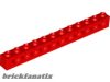 Lego TECHNIC BRICK 1X12, Ø4.9, Red