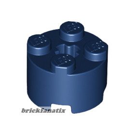 Lego Brick, Round 2 x 2 with Axle Hole, Dark blue