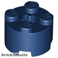 Lego Brick, Round 2 x 2 with Axle Hole, Dark blue