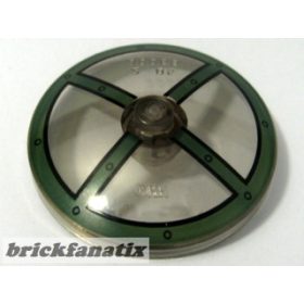   Lego Dish 4 x 4 Inverted (Radar) with Solid Stud with Dark Green Cockpit Window Pattern ( Set 7683 Fight on the Flying Wing )