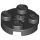Lego Plate, Round 2 x 2 with Axle Hole, Black