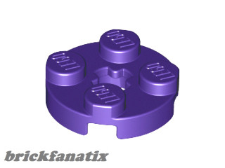 Lego PLATE 2X2 ROUND, Dark purple