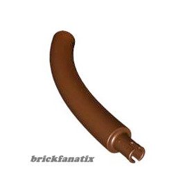   Lego Dinosaur Tail / Neck Middle Section with Bar Hole and Technic Pin, Reddish brown