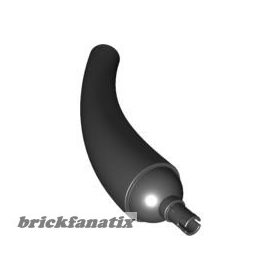   Lego Dinosaur Tail / Neck Base Section with Black Technic Pin, Black