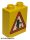 Lego Duplo, Brick 1 x 2 x 2 with Road Sign Construction Worker Pattern, Yellow