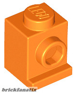 Lego Brick, Modified 1 x 1 with Headlight, Orange