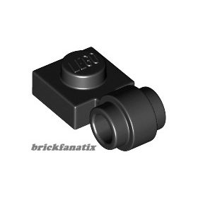   Lego Plate, Modified 1 x 1 with Light Attachment - Thick Ring, Black