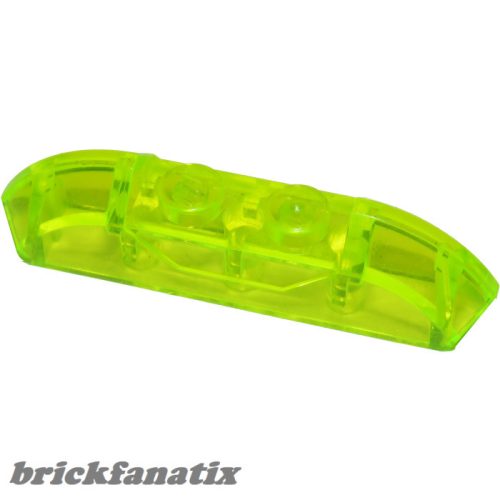 Lego Slope, Curved 4 x 1 Double with 2 Recessed Studs, Transparent neon green