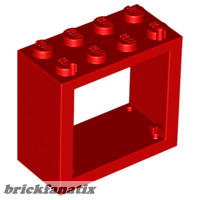 Lego Window 2 x 4 x 3 - Solid Studs, Red