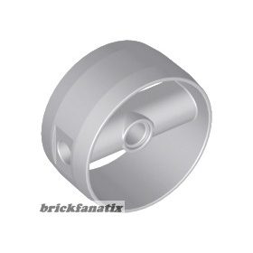   Lego Cylinder 4 x 4 x 1 2/3 with Pin Holes and Center Bar, Light bluish gray