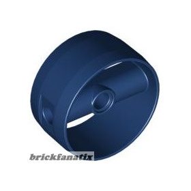   Lego Cylinder 4 x 4 x 1 2/3 with Pin Holes and Center Bar, Dark blue