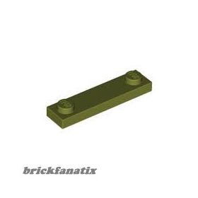 Lego PLATE 1X4 W. 2 KNOBS, Olive green