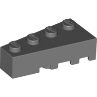 Lego LEFT BRICK 2X4 W/ANGLE, Dark grey