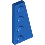 Lego RIGHT PLATE 2X4 W/ANGLE, Bright blue