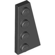 Lego RIGHT PLATE 2X4 W/ANGLE, Black