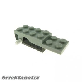   Lego Pullback Motor 6 x 2 x 1 1/3 with Black Base, White Shafts (Motor 1), Dark gray ( Old dark gray )