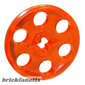 Lego Technic Wedge Belt Wheel (Pulley), Trans neon orange