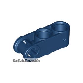   Lego Technic, Axle and Pin Connector Perpendicular 3L with 2 Pin Holes, Dark blue