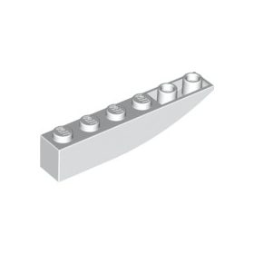 Lego Slope, Curved 6 x 1 Inverted, White