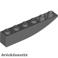 Lego BRICK 1X6 W/BOW, REV., Dark grey